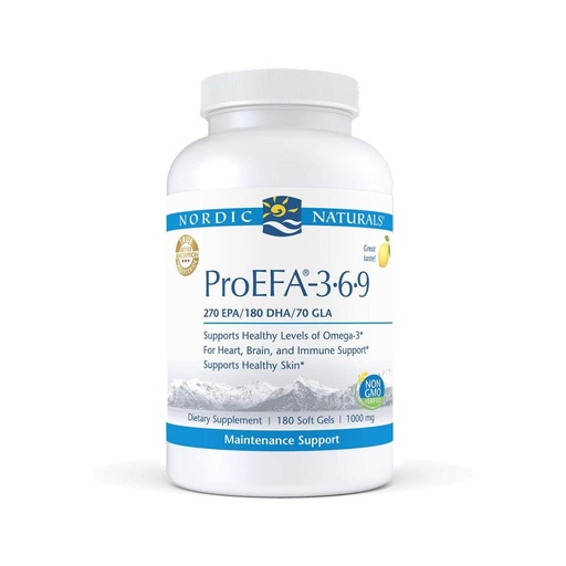 [BRSWIYLYOAJRQD3K] Nordic Naturals ProEFA 3-6-9, Lemon Flavor - 180 Soft Gels - 565 mg Omega-3 - EPA & DHA with Added GLA - Healthy Skin, Cognition, & Positive Mood - Non-GMO - 90 Servings