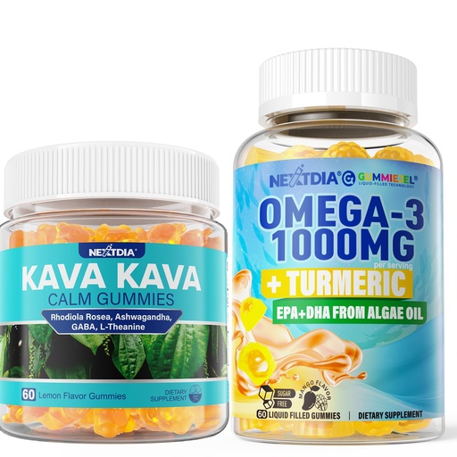 [BRSREYDYAR6WGA32] Omega 3, Kava Gummies, 4 Pack
