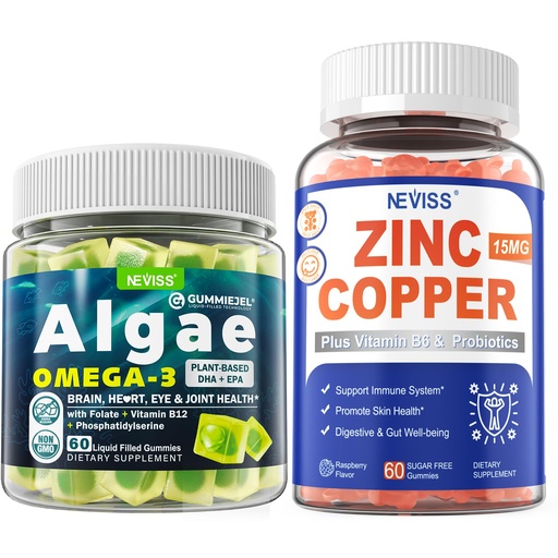 [BRSRAHADDFYBUEQY] Vegan Omega 3 Gummies 1000mg + Zinc Copper Gummies