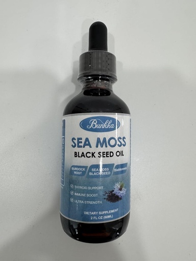 [BRSROHT7AV6BUGTF] (2 Pack) Sea Moss Black Seed Oil Drops with Burdock Root, Bladderwrack &Vitamin C Vitamin D3, Irish Sea Moss Drop for Immune System, Gut, Skin & Energy