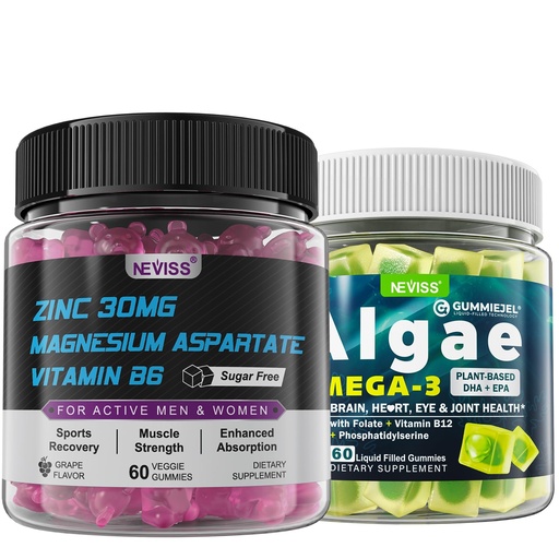 [BRSRAHAQBZYBEYAU] Vegan Omega 3 Gummies with Zinc and Magnesium Supplement