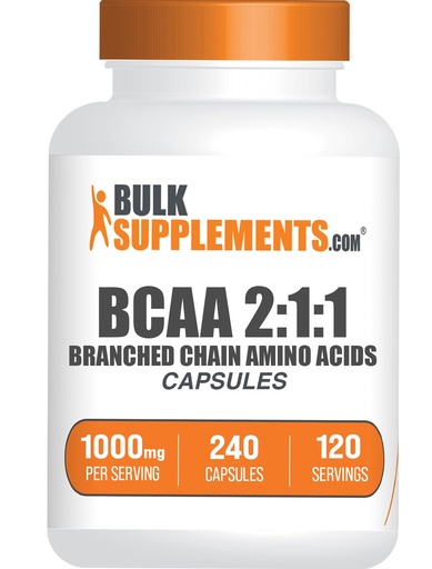 [BRSRAHQFA4PB4YDA] BulkSupplements.com BCAA 2:1:1 Capsules - Branched Chain Amino Acids, BCAA Supplements, BCAA Capsules, BCAA Pills - Gluten Free, 240 Capsules (Pack of 1)