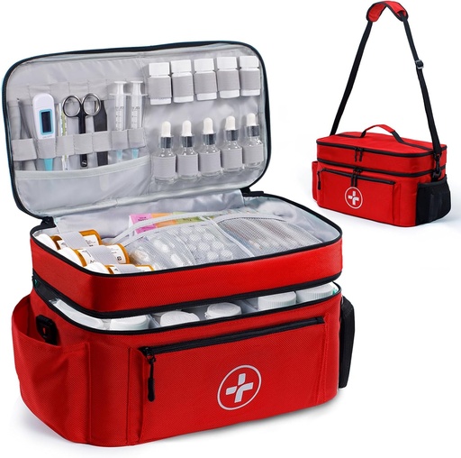 [BRSROYIRPIPB4DL2] BAGSFY Travel Medicine Bag Organizer, Medical Bag Boş, Ev için Pill Şişe Organizer, Büyük İlaç Deposu, Seyahat İlk Yardım Kit Çantası Boş, Acil Kit.