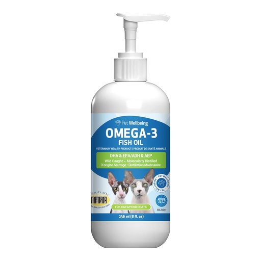 [BRSRAFTQCJ7AGDI4] Pet Wellbeing Omega-3 Icelandic Fish Oil for Cats - Wild-Caught, Cold-Water Fish, Healthy Skin and Coat, Joint Health and Mobility, Fatty Acids, Anchovies, Sardines - EPA, DHA - 8 fl oz (236 ml)