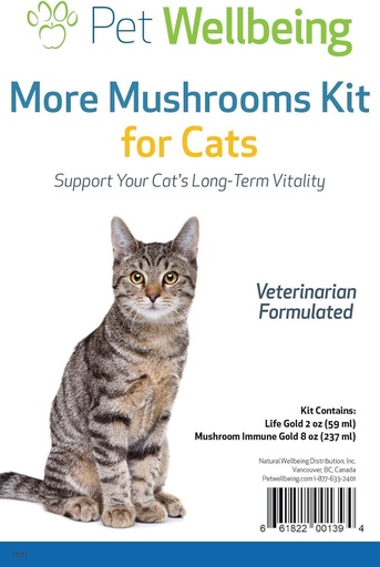 [BRSWYEAZB55Q4YI2] Pet Wellbeing More Mushrooms Kit for Cats - Immune System Support and Antioxidant Protection - Vet-Formulated with Turkey Tail, Reishi, Maitake, Astragalus