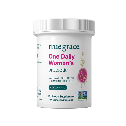 [BRSW22YCCN7AYYLG] True Grace One Daily Women’s Probiotic - 30 Vegetarian Capsules - 90 Billion CFU - Digestive, Vaginal & Immune Health - Gluten & Soy Free