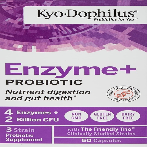 [BRSWIY34DIBGICLG] Kyolic Kyo-Dophilus Enzymes+ Probiotic, Nutrient Digestion and Gut Health*, 60 Capsules