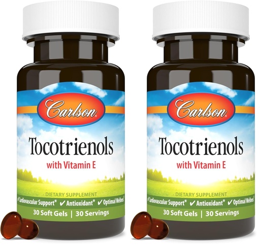 [BRSRGFIFCR7BQCTZ] Carlson - Tocotrienols, 40 mg, with Natural-Source Vitamin E, Gamma, Alpha, Delta, Beta, Sustainably Sourced, 30 Softgels (Pack of 2)