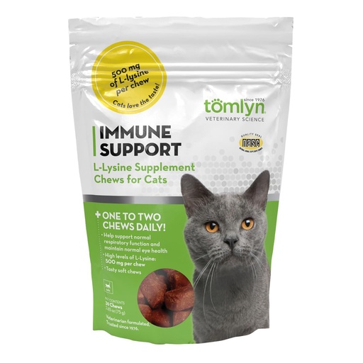 [BRSWIBQIAANQ43DO] Tomlyn Immune Support Daily L-Lysine Supplement, Fish-Flavored Lysine Chews for Cats and Kittens, 30ct