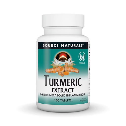 [BRSWIYTYOUEBWAYZ] Source Naturals Turmeric Extract - 100 Tablets | Vegan Supplement to Support the Liver & its Healthy Detoxifying Properties, and Has Powerful Antioxidant Activity
