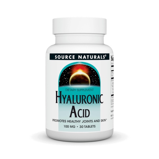 [BRSWIYQKON7RA3LM] Source Naturals Hyaluronic Acid, Promotes Healthy Joints and Skin* 100mg - 30 Tablets