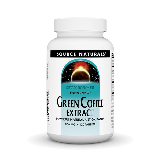 [BRSWI2T5AIHGYFDO] Source Naturals Energizing Green Coffee Extract, Powerful Natural Antioxidant*, 500 mg Tablet - 120 Tablets