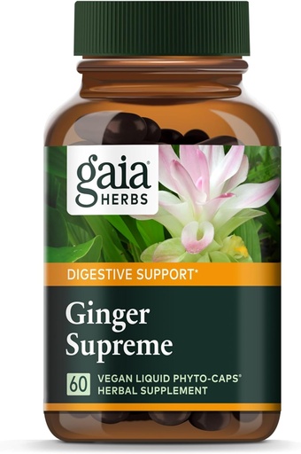[BRSWIYL7C4ARQCY7] Gaia Herbs Ginger Supreme - Supports Healthy Digestion and Relieves Occasional Nausea - with Organic Ginger Root and Turmeric Root - 60 Vegan Liquid Phyto-Capsules (60-Day Supply)
