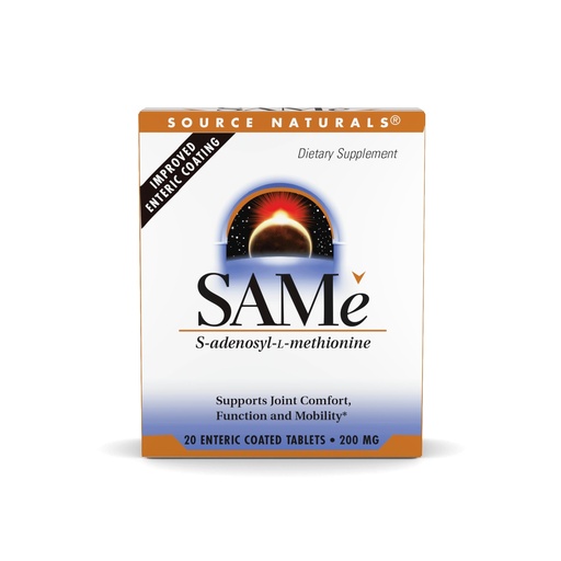 [BRSWIYTYCUPGEED2] Source Naturals Same, Supports Joint Comfort, 400mg per Serving - 20 Enteric Coated Tablets