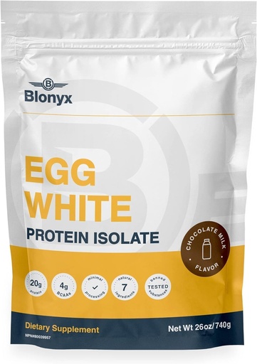 [BRSWGBIRBACAYCIZ] Egg White Protein Isolate Powder - Chocolate Milk Flavor, 20g Protein per Serving, Gluten & Lactose Free, Natural Ingredients, 1.63 lbs
