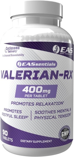 [BRSROAT3DEPQKCT6] EAS Valerian-RX Valerian Root 400mg | Promotes Relaxation & Restful Sleep | Gluten Free, Non GMO | Better Absorption with Cyclosome Delivery | 90 Tablets