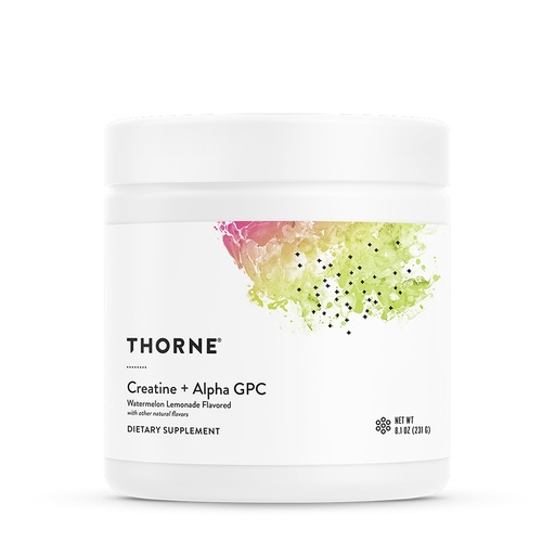 [BRSREHQTDMAQ4YLL] THORNE - Creatine + Alpha GPC - Micronized Creatine Monohydrate Powder - Support for Muscles & Cognitive Function* - for Women & Men - Watermelon Lemonade - NSF Certified for Sport - 30 Servings