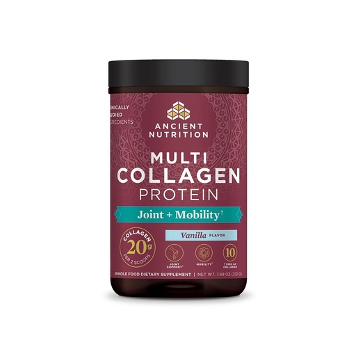 [BRSWGFT5OIDQECT4] Ancient Nutrition Collagen Powder Protein, Multi Collagen Protein Powder Joint + Mobility, 20 Serving, Joint Supplement with Hydrolyzed Collagen Peptides for Post Workout, 7.48oz