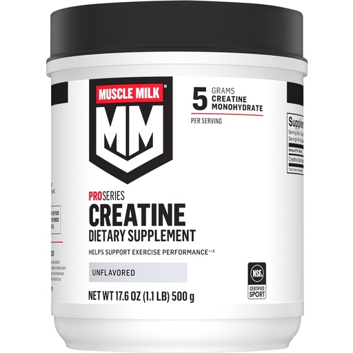 [BRSWKYT7DEFGADIV] Muscle Milk Pro Series Creatine Powder Supplement, Unflavored, 1.1 Pound, 100 Servings, 5g Creatine Monohydrate, NSF Certified for Sport, Packaging May Vary