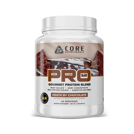 [BRSRECA6CAMGKYA3] Core Nutritionals PRO Gourmet Protein Blend | Whey Protein Blend | with MCTs & Digestive Enzymes | Sustained Release Protein & Recovery Support | 24 Servings (Death By Chocolate)