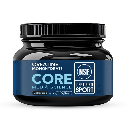 [BRSRGAI2CAPQMD3D] Core Med Science Creatine Monohydrate Powder 90 Servings - NSF Certified for Sport, 5g Pure Micronized Creatine, Unflavored Supplement for Strength, Recovery, Brain Energy, Mental Focus & Performance