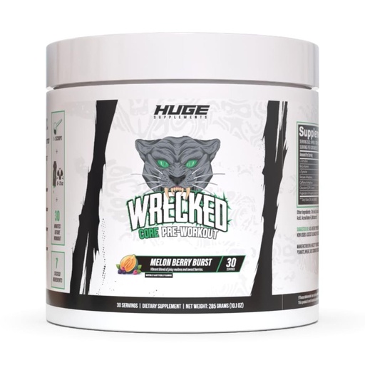 [BRSREZIBCB5GO232] Wrecked Core - All-in-One Pre-Workout Supplement for Men & Women, Increase Energy, Focus & Pumps with L-Citrulline, Beta-Alanine, L-Tyrosine & More (30 Servings) (Melon Berry Burst)