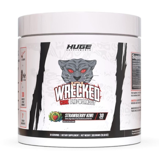 [BRSREZIBCAGREC3P] Wrecked Core - All-in-One Pre-Workout Supplement for Men & Women, Increase Energy, Focus & Pumps with L-Citrulline, Beta-Alanine, L-Tyrosine & More (30 Servings) (Strawberry Kiwi)