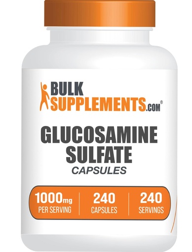 [BRSROHQZCQBBE3T2] BulkSupplements.com Glucosamine Sulfate Capsules - Glucosamine Supplement, for Joint Support - Glucosamine Sulfate 1000mg, Gluten Free, 1 Capsule per Serving, 240 Capsules (Pack of 1)