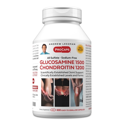 [BRSWGBD4BEMWEYD7] ANDREW LESSMAN Glucosamine 1500 Chondroitin 1200-600 Capsules - All Sulfate, Sodium-Free Form, Research Established Ingredients & Levels for Support of Healthy Joint Tissue. Easy to Swallow Capsules