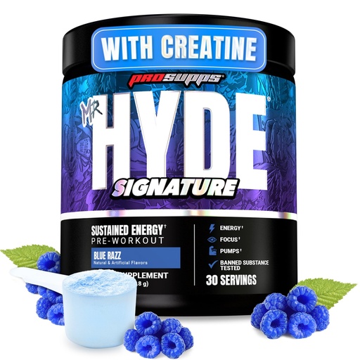 [BRSWGGQHAUHWG3DP] ProSupps Mr. Hyde Signature Pre Workout Powder with Creatine, Beta Alanine & Caffeine - Performance, Energy & Endurance - Clean Fitness & Gym Supplements for Men & Women (Blue Razz, 30 Servings)