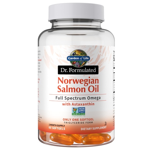 [BRSREYINBZ7RQCYU] Garden of Life Dr. Formulated Salmon Oil Soft Gels – Full Spectrum Omega-3 Fish Oil Supplement with EPA, DHA, DPA – Heart Health Dietary Supplement, 60 Softgels