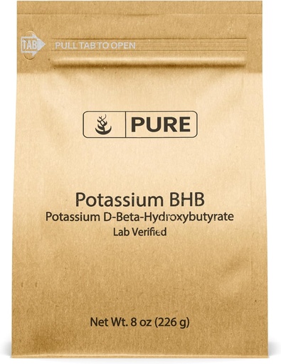 [BRSW2HAFOQGRGDLG] Ingredientes originales puros Potasio BHB, (8 oz) Potasio D-Beta-Hydroxybutyrate, Pure