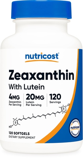 [BRSWGC33BN4GKHL5] Nutricost Zeaxanthin with Lutein 20mg, 120 Softgels - Potent, Non-GMO, Gluten Free