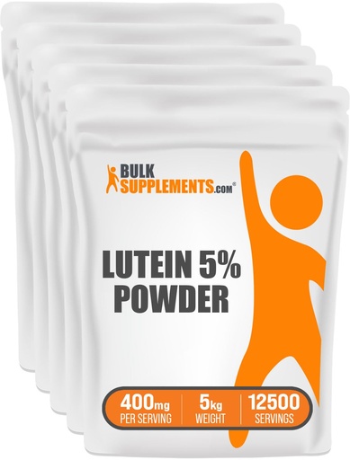 [BRSWIAY5OV4GAA3U] BulkSupplements.com Lutein Powder - from Marigold Flower Extract, Lutein Supplement, Lutein 20mg - Antioxidant Source, Gluten Free, 400mg per Serving, 5kg (11 lbs) (Pack of 5)