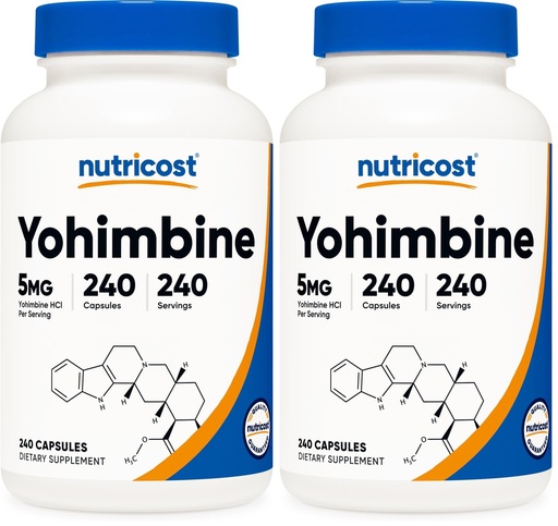 [BRSRGYL4CUBRA3I6] Nutricost Yohimbine HCl 5mg, 240 Capsules - Gluten Free, Non-GMO (Pack of 2)
