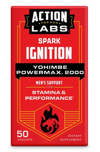 [BRSRMAIQB4BWAC32] Action Labs Yohimbe PowerMax 2000, Men's Support for Stamina and Performance, Yohimbe, Magnesium, Calcium, Phosphorus, 50 Capsules, 25 Servings