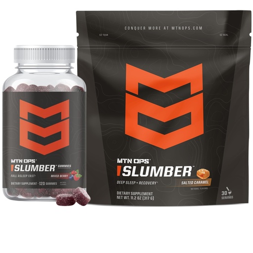 [BRSRGADYBEMWM2YZ] MTN OPS Slumber Gummies & Slumber Salted Caramel Sleepy Cocoa Bundle – Nighttime Sleep Support Gummies + Calming Hot Cocoa Drink Mix for Relaxation & Recovery