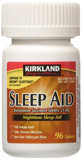 [BRSWIYAFO4CGAFA5] KIRKLAND SIGNATURE Sleep Aid Doxylamine Succinate 25 Mg X Tabs (53201812) No Flavor 96 Count, Packaging May Vary