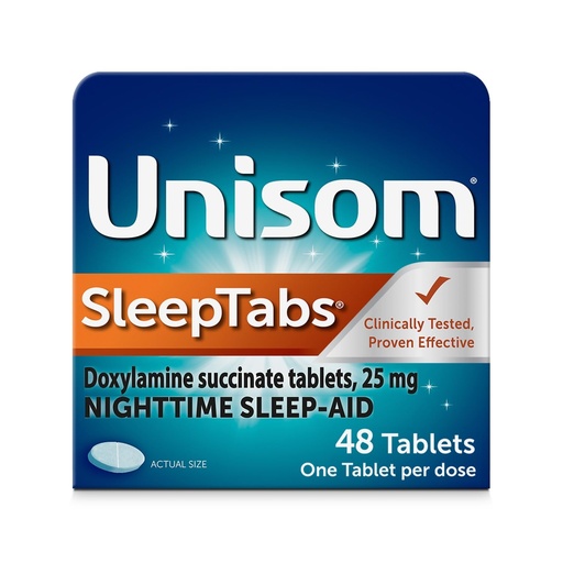 [BRSWIYAKCUPWKE3C] Unisom SleepTabs, Nighttime Sleep-aid, Doxylamine Succinate, 48 Tablets
