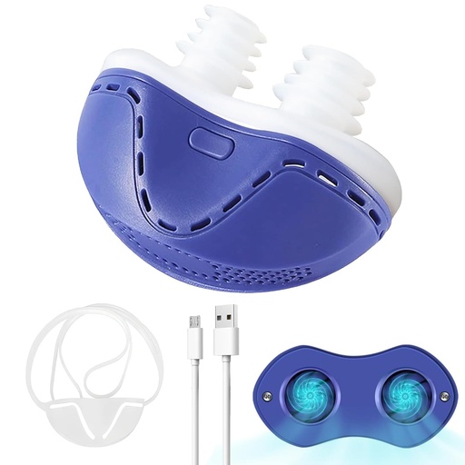 [BRSREAL7CQCQYHTK] Anti Snoring Device - Mini SleepApnea Devices - Variable Anti Snoring Aid - Upgraded StopSnoring Solution - Suitable for All Nose Shapes - Blue - L18