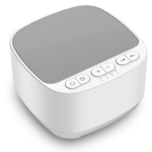 [BRSWGAA7OQIBAHQ3] Magicteam Sleep Sound White Noise Machine with 40 Natural Soothing Sounds and Memory Function 32 Levels of Volume Powered by AC or USB and Sleep Timer Sound Therapy for Baby Kids Adults (B-White)