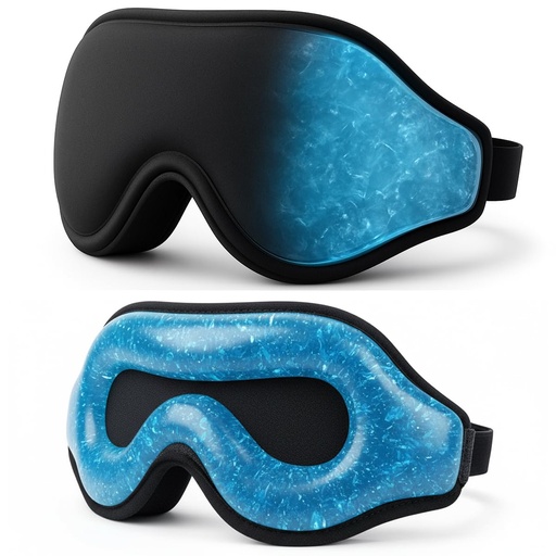 [BRSRGZQFPINBG3IV] 3D Zero-Pressure Sleep Mask with Cooling Gel | 100% Blackout Eye Cover for Puffy Eyes, Migraines & Dry Eyes | Hot & Cold Therapy for Deep Sleep & Relaxation