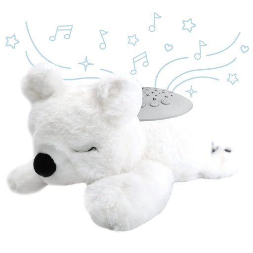 [BRSWGAD2AAMWACL7] PureBaby Sound Sleepers Portable Sound Machine & Star Projector - Plush Sleep Aid for Baby and Toddlers with Soothing Night Light Display, 10 Lullabies, White Noise, and Heartbeat Sounds (Polar Bear)