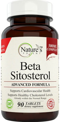 [BRSWKHQTCV4GYH3B] Nature's Potent Beta Sitosterol 500 Mg, Supplement for Prostate Support & Healthy Cholesterol Levels, 90 (Capsules)
