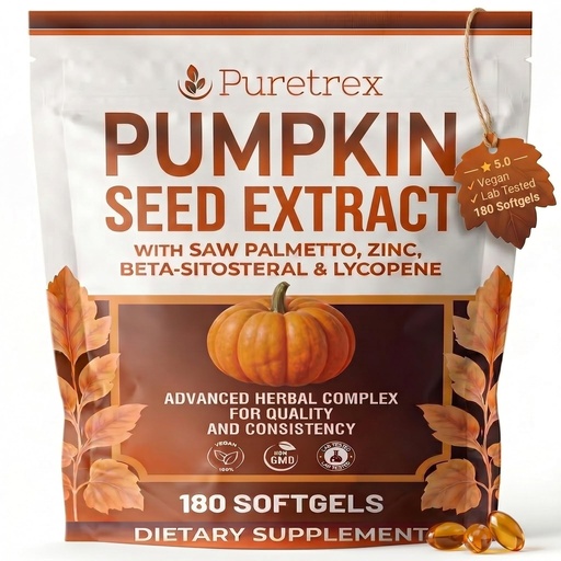 [BRSREBARCUAQE3A2] Pumpkin Seed Oil with Saw Palmetto, Beta-Sitosterol, Zinc & BioPerine® – 180 Vegan Softgels | Prostate & Hair Growth Support | DHT Blocker | Urinary & Bladder Health | Cold-Pressed