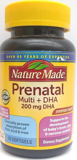 [BRSWIHIPON6RWFQZ] Nature Made Prenatal Multi + DHA, 70 softgels
