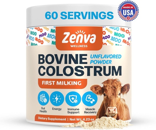 [BRSRA2QTOACGOGQZ] Colostrum Supplement Naudan Colostrum for Humans 100% Pure Grass Fed, Supergut Health & Immune Support, 50% IgG, Ei makua, Calostro Bovino para Adultos Organico 60 Tarjoukset Powder
