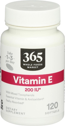 [BRSWGZQCBABBSG3P] 365 da Whole Foods Market, Vitamina E 200 IU, 120 CT