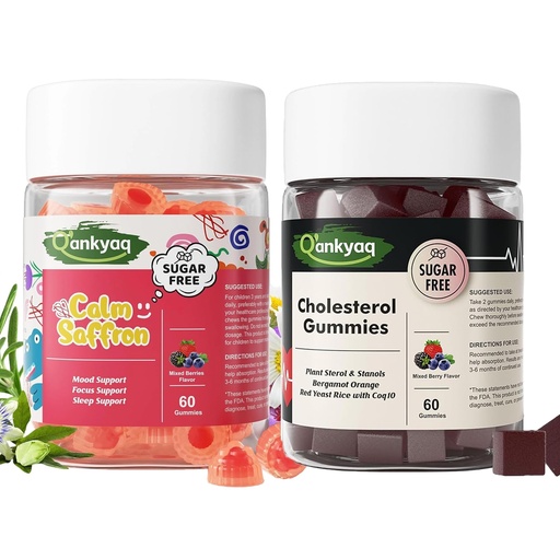 [BRSRGZINC4PQ4HLO] Q'ankyaq Cholesterol Lowering Gummies, Plant Sterols & Stanols Supplement, Kids Saffron Gummies