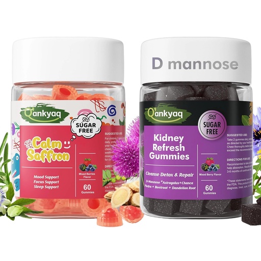 [BRSRGZIKCQPRODT7] Q'ankyaq D mannose Gummies for Women, Kids Saffron Gummies, Saffron Supplements for Kids (3 yrs+)